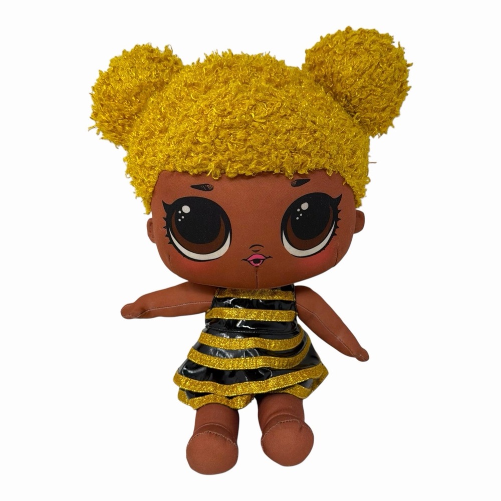 LOL Surprise Queen Bee Plush‎ Doll Gold Glitter Black Striped Dress 8 Inch